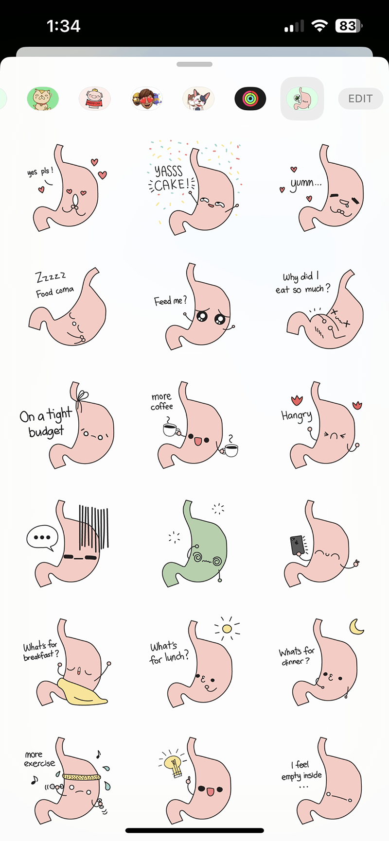 Hangree the stomach stickers by Adelyn Tam