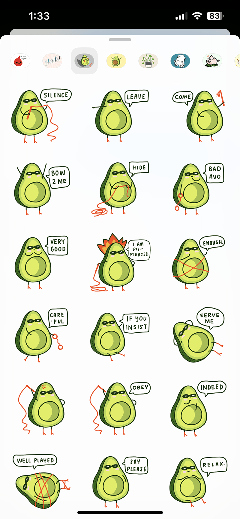 Mistress Avo stickers by Adelyn Tam