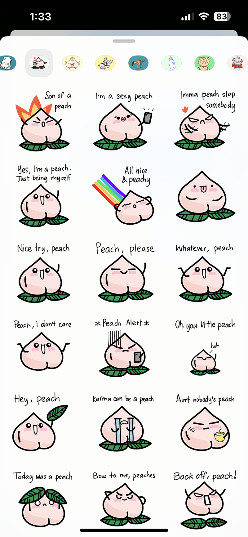 Peach Please Stickers by Adelyn Tam
